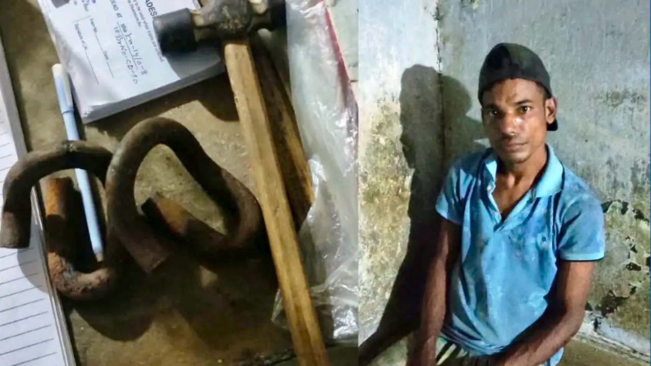 কালুরঘাট এলাকায় রাতের আঁধারে রেললাইনের ক্লিপ চুরির সময় যুবক আটক